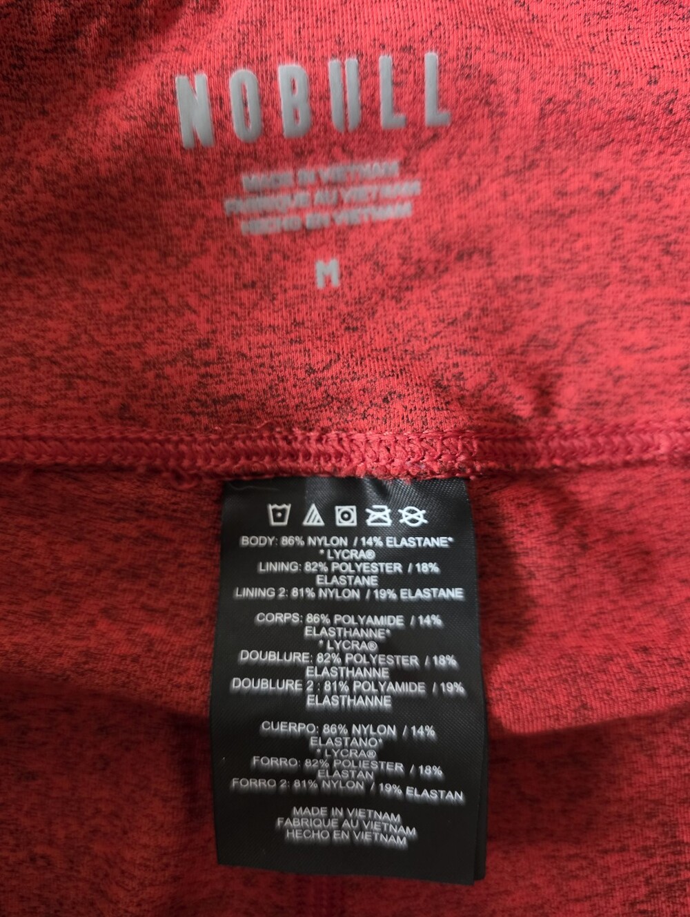 NOBULL HighRise Ankle Leggings M Red Black Marled Athletic Gym Training Crossfit - Picture 5 of 8